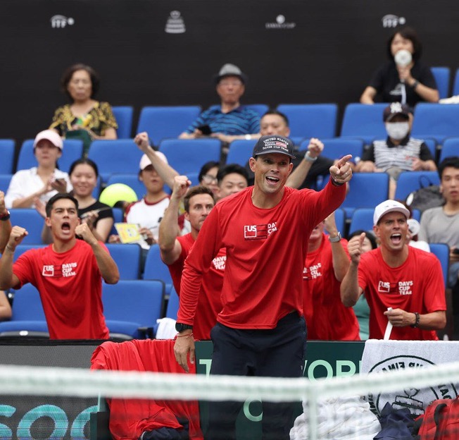 Bob Bryan Cheers During a Match